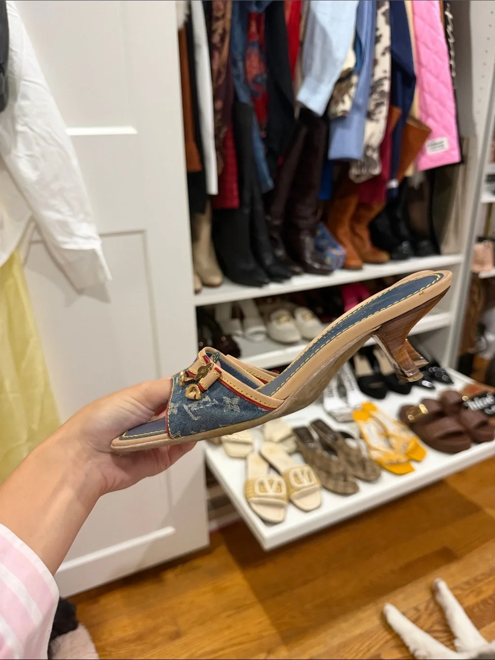 Louis Vuitton Blue Denim Slide Sandal